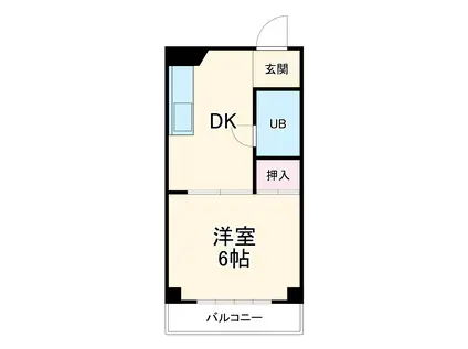 アビタシオン豊津(1DK/3階)の間取り写真