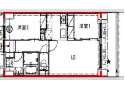 センチュリー八王子ルミエール(2LDK/2階)の間取り写真