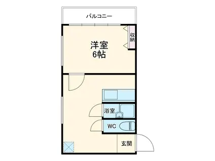 プラーズ南台(1K/3階)の間取り写真