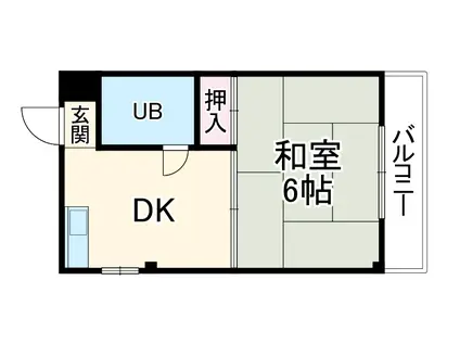 アビタシオン豊津(1DK/3階)の間取り写真