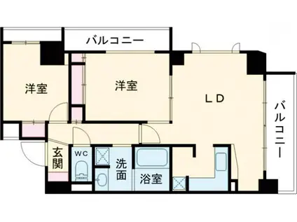 センチュリー八王子ルミエール(2LDK/2階)の間取り写真