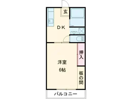 プルミエール・エビハラパーソンズD棟(1DK/1階)の間取り写真