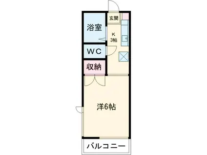 城北ハイツⅡ(1K/2階)の間取り写真