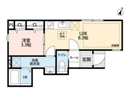 リーブルファイン草加新栄(1LDK/1階)の間取り写真