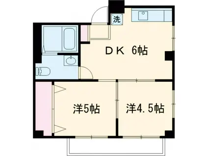 メゾン・トーカⅡ(2DK/2階)の間取り写真