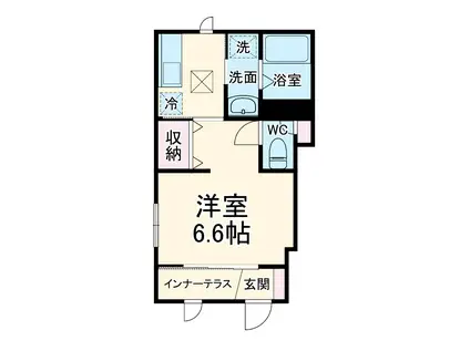 北区本郷町アパート(1K/1階)の間取り写真