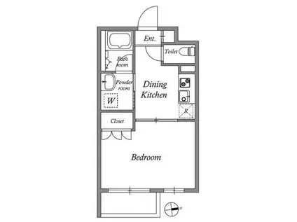 GRAN PASEO 方南町(1DK/1階)の間取り写真