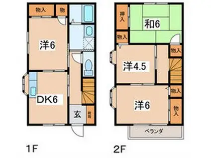 ファミリーテラス川久保Ⅰ(4DK)の間取り写真