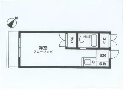 プチコーポ第3(ワンルーム/2階)の間取り写真