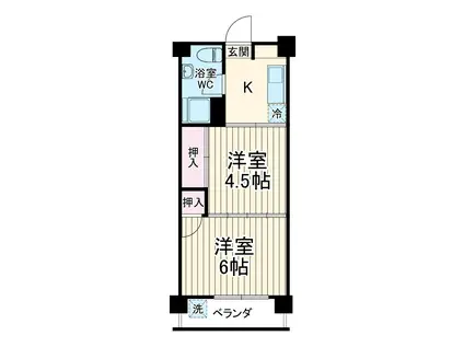 行徳マンション(2K/3階)の間取り写真