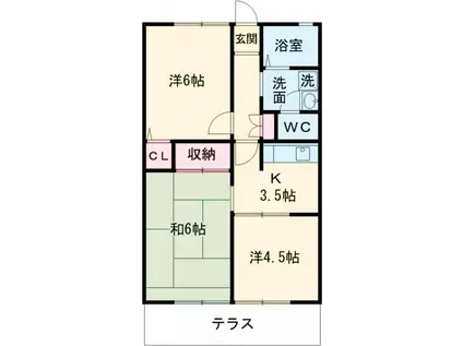 シティハイム髙倉(3K/1階)の間取り写真