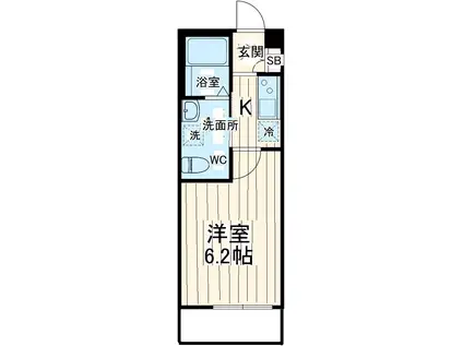 COPPER HOUSE(1K/3階)の間取り写真