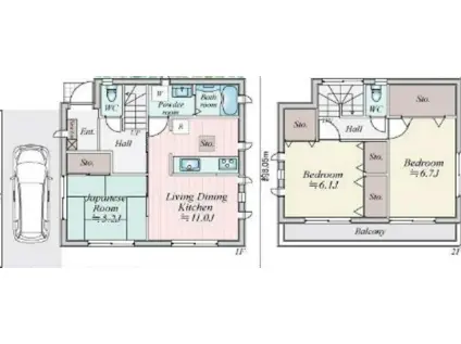 総武・中央緩行線 稲毛駅 徒歩26分 2階建 築9年(3LDK)の間取り写真