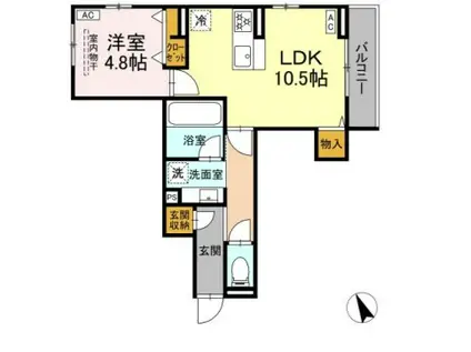 DーZEPHYR(1LDK/3階)の間取り写真