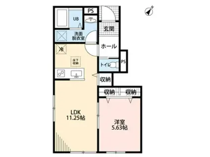 リーブルファイン南桜井Ⅵ(1LDK/1階)の間取り写真