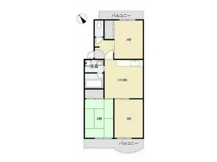 サンパーク幕張台(3DK/3階)の間取り写真