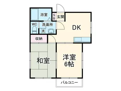 桃井ハイツ(2DK/3階)の間取り写真