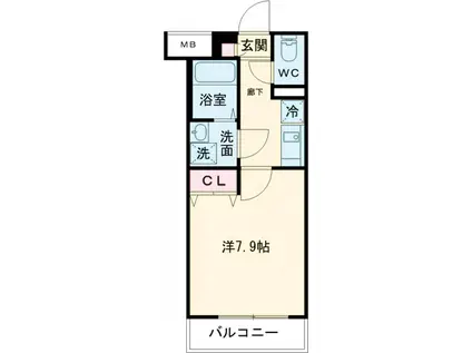 クレヴィスタ立石Ⅱ(1K/5階)の間取り写真