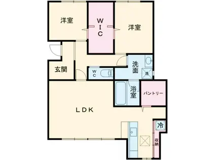 太田市高林南町629-7(2LDK/1階)の間取り写真