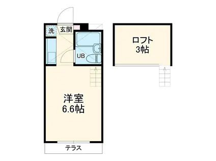 セゾンヒルズ21(ワンルーム/1階)の間取り写真