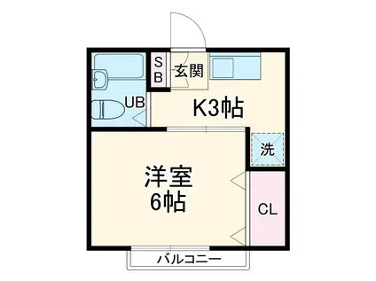 ピアシティーステージⅡ(1K/2階)の間取り写真