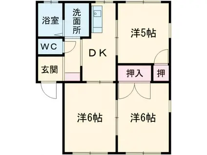 サンセリテA(3DK/2階)の間取り写真