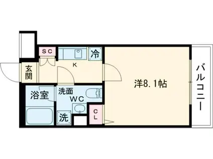 アゼスト新桜台(1K/1階)の間取り写真