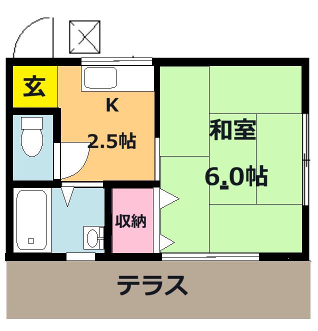 シティーハイツ高橋A(1K/1階)の間取り写真