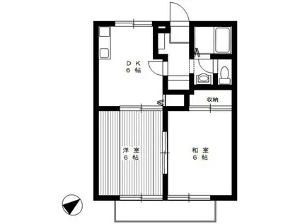 ディアコート大蔵(2DK/2階)の間取り写真