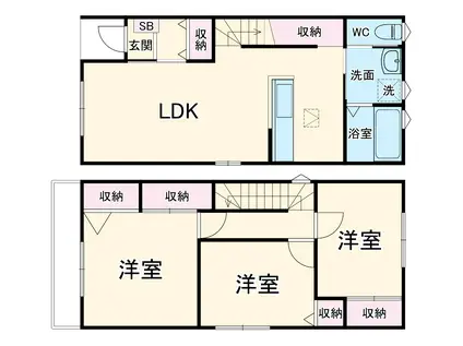 名古屋市名港線 日比野駅(名古屋市営) 徒歩18分 2階建 新築(3LDK)の間取り写真