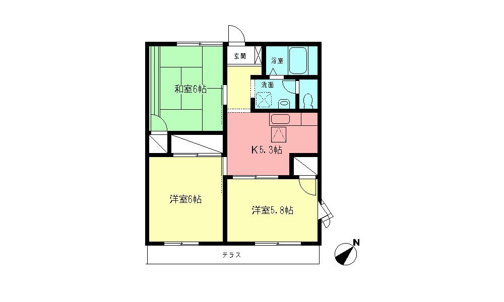 エイムⅠ(3K/1階)の間取り写真