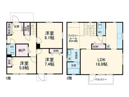 小田急電鉄江ノ島線 東林間駅 徒歩16分 2階建 築22年(3LDK)の間取り写真