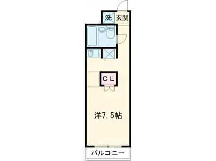 ザ・インペリアル(ワンルーム/2階)の間取り写真