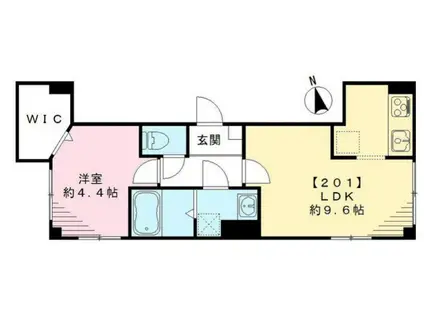 GRASS ROSE グラスローゼ(1LDK/2階)の間取り写真