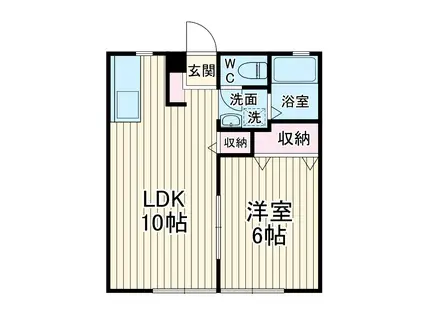 エクセル湘南(1LDK/1階)の間取り写真