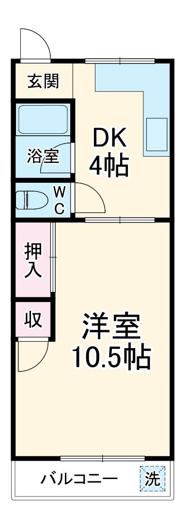 神保ビル(1DK/3階)の間取り写真