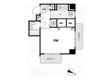 パレ・ドール検見川(1K/5階)の間取り写真