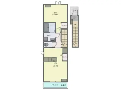 カーサ・リブラⅢ(1LDK/2階)の間取り写真
