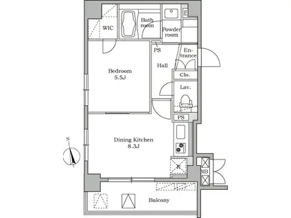 レジディア大井町Ⅱ(1LDK/5階)の間取り写真