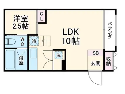 PARK SIDE MIBU1(1LDK/1階)の間取り写真