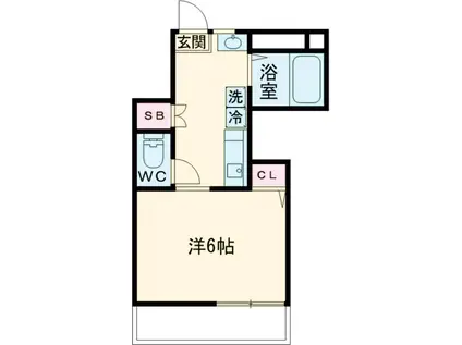 GREENTIES関前(1K/1階)の間取り写真
