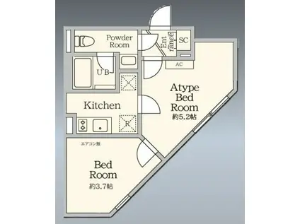 AGRACES北新宿Ⅱ(1DK/1階)の間取り写真