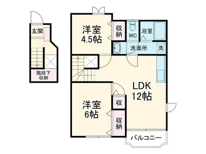 VILLA AMITY D(2LDK/2階)の間取り写真