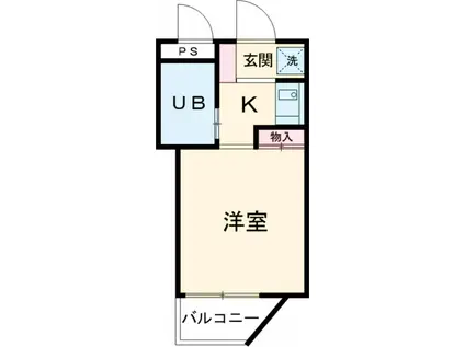 ガーデンスクエア飛田給(1K/1階)の間取り写真