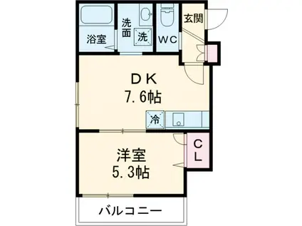 ザ・フォレスト明大前(1DK/3階)の間取り写真