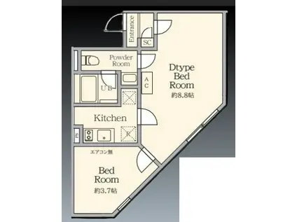 AGRACES北新宿Ⅱ(1LDK/4階)の間取り写真