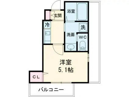 ザ・フォレスト明大前(1K/3階)の間取り写真