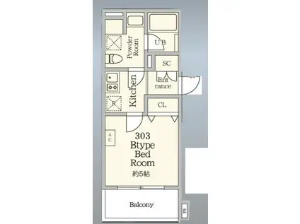AGRACES北新宿Ⅱ(1K/3階)の間取り写真