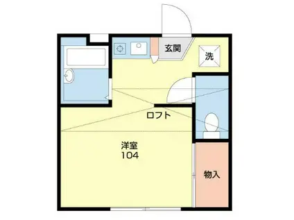 サンヴィレッジK(1K/2階)の間取り写真