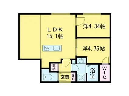 オープンブルーム尾久(2LDK/10階)の間取り写真